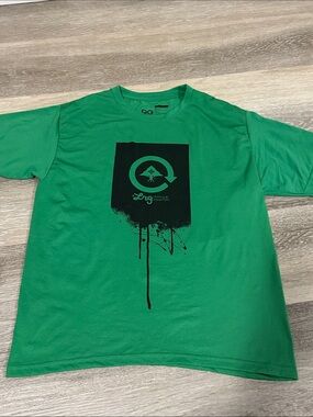 LRG Green Short-Sleeve Tee with Black Graphic Logo